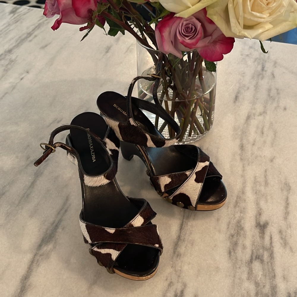BCBGMaxazria Brown and White Women's Heels - Picture 4 of 12